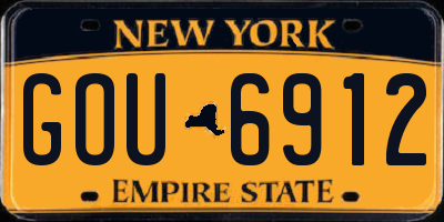 NY license plate GOU6912