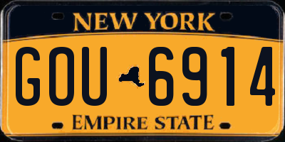 NY license plate GOU6914