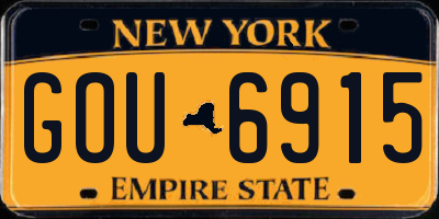 NY license plate GOU6915