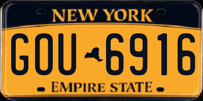 NY license plate GOU6916