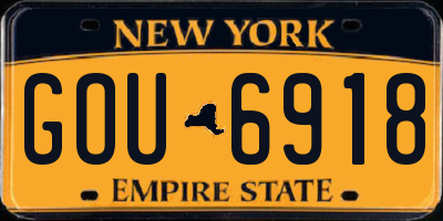 NY license plate GOU6918