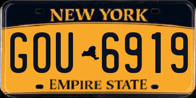 NY license plate GOU6919