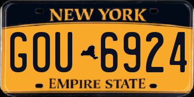 NY license plate GOU6924