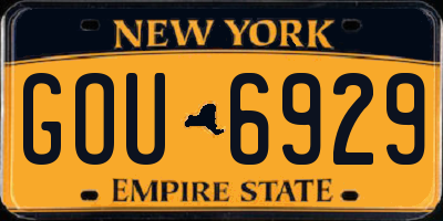 NY license plate GOU6929