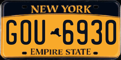 NY license plate GOU6930