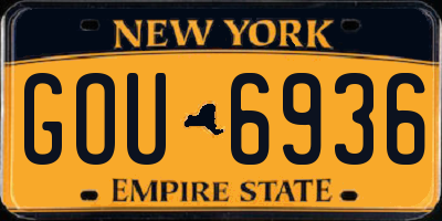 NY license plate GOU6936