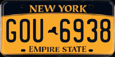 NY license plate GOU6938