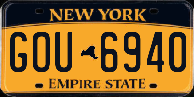 NY license plate GOU6940