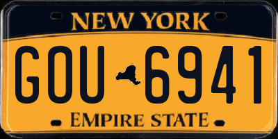 NY license plate GOU6941