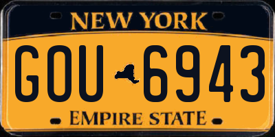 NY license plate GOU6943