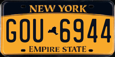 NY license plate GOU6944