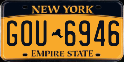 NY license plate GOU6946
