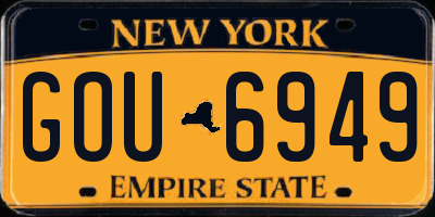 NY license plate GOU6949