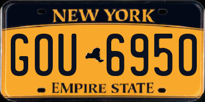 NY license plate GOU6950