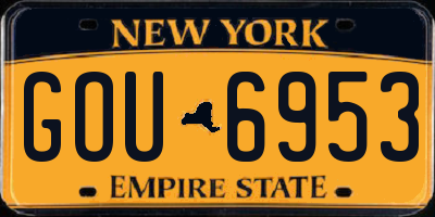 NY license plate GOU6953