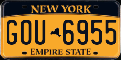 NY license plate GOU6955