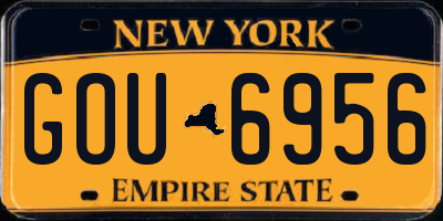 NY license plate GOU6956