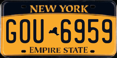 NY license plate GOU6959