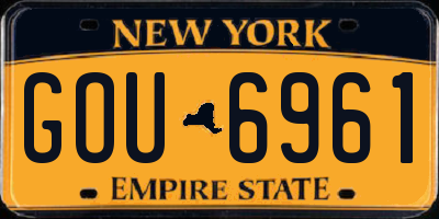 NY license plate GOU6961
