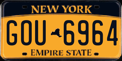 NY license plate GOU6964