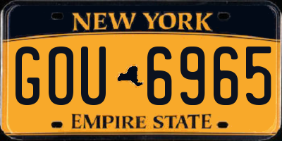 NY license plate GOU6965