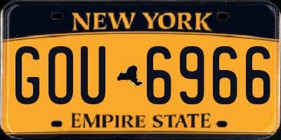 NY license plate GOU6966