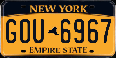 NY license plate GOU6967