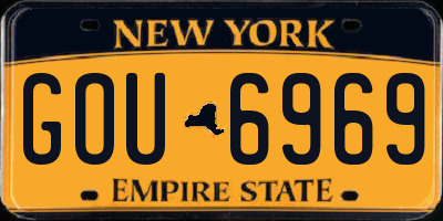 NY license plate GOU6969