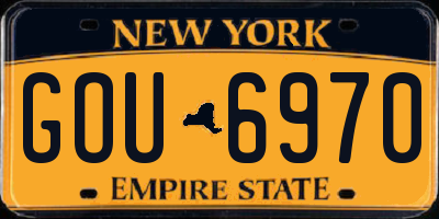 NY license plate GOU6970