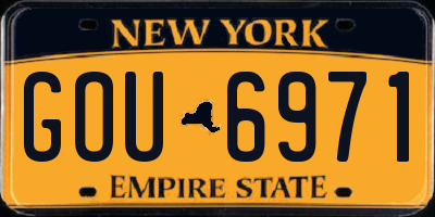 NY license plate GOU6971