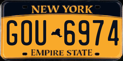 NY license plate GOU6974