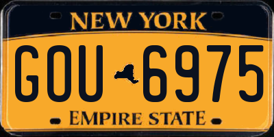 NY license plate GOU6975