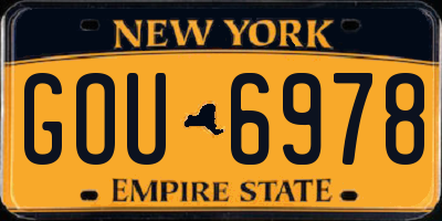 NY license plate GOU6978