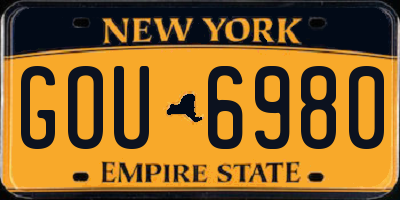 NY license plate GOU6980