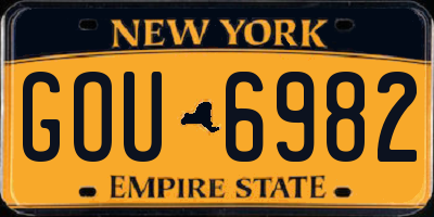 NY license plate GOU6982