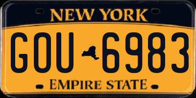 NY license plate GOU6983
