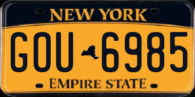 NY license plate GOU6985