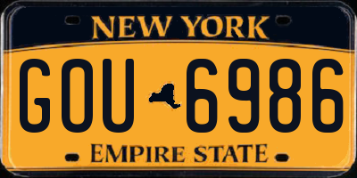 NY license plate GOU6986
