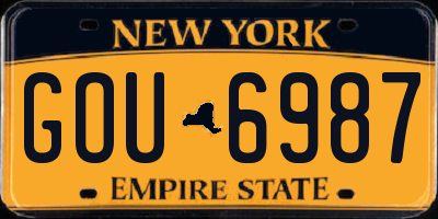 NY license plate GOU6987