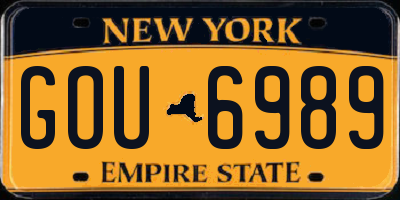 NY license plate GOU6989