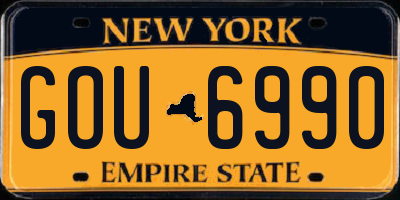 NY license plate GOU6990