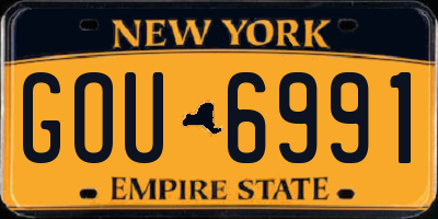 NY license plate GOU6991
