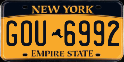 NY license plate GOU6992
