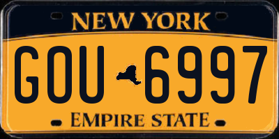 NY license plate GOU6997