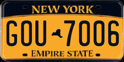 NY license plate GOU7006