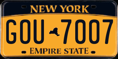 NY license plate GOU7007