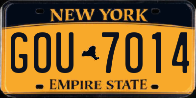 NY license plate GOU7014