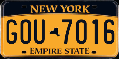 NY license plate GOU7016