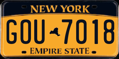 NY license plate GOU7018