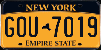 NY license plate GOU7019